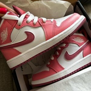 pink and white 11c Jordans